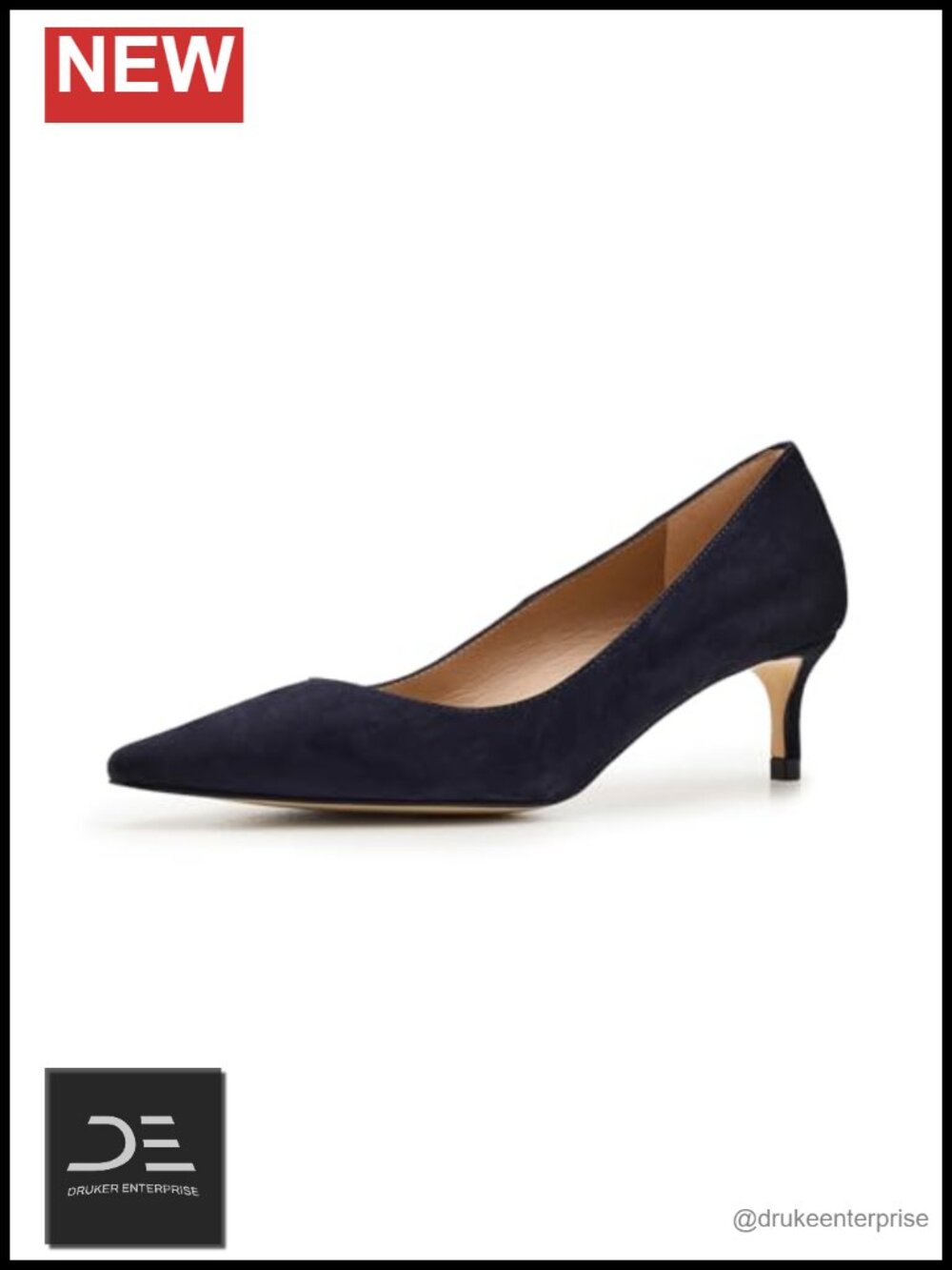 Nappa Leather Pointed Kitten Heel Court Shoes Pumps